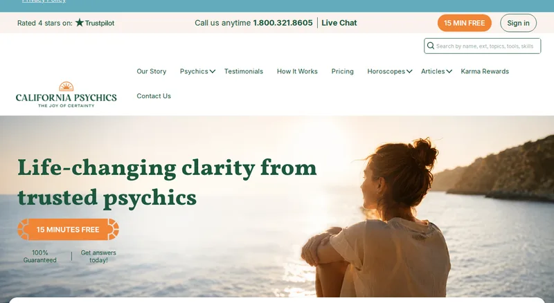 California Psychics website